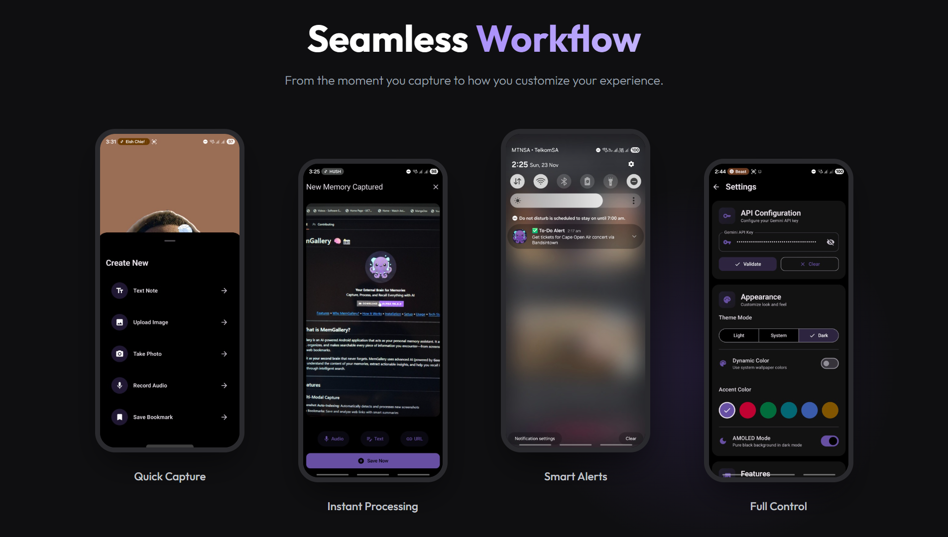 MemGallery UI - Seamless Workflow